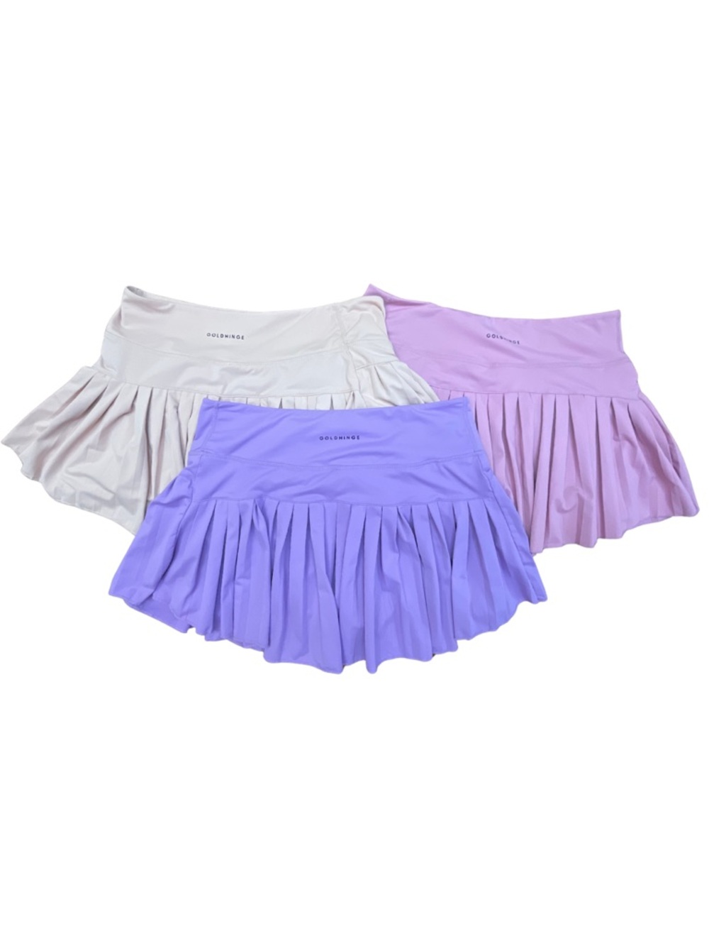 Gold Hinge Pleated Tennis Skorts XL Lot of 3 Peach Lavender Lilac